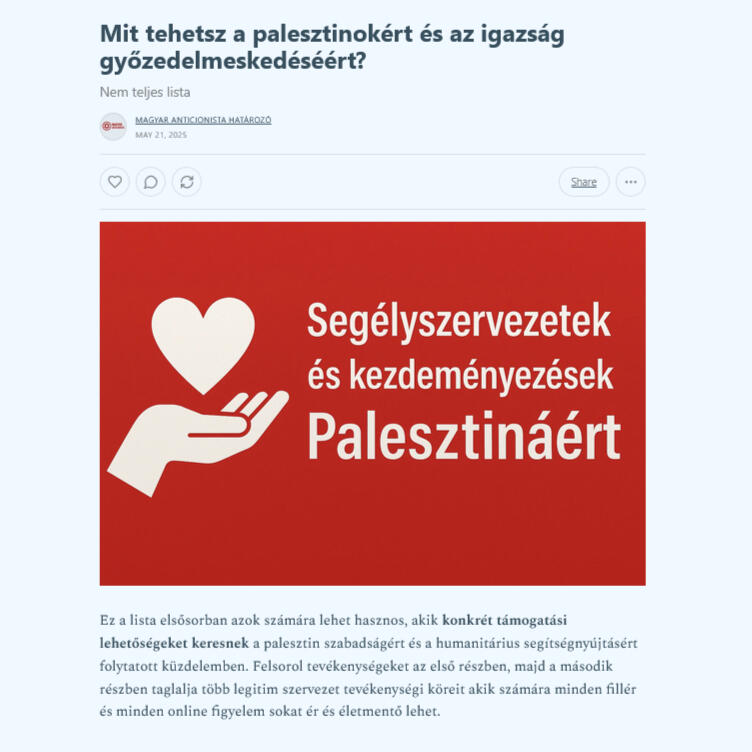 Mit tehetsz a palesztinokért és az igazság győzedelmeskedéséért?